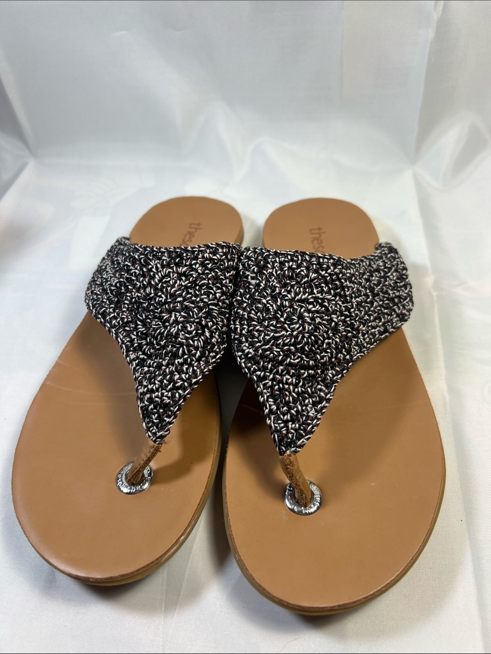 The Sak Black & White Woven Thong Sandals - Women